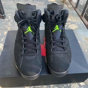 Jordan Sneakers in Black and Neon Green